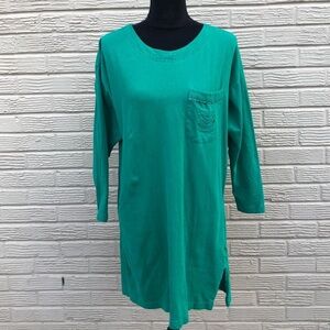 Vintage Victoria’s Secret Gold Label Green Cotton Long Sleeve Nightgown Size M